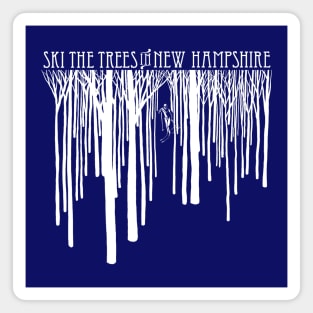 Ski the Trees in New Hampshire silhouette Magnet